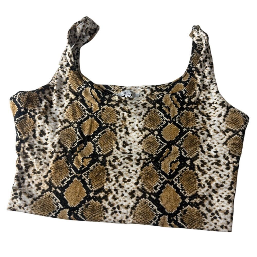 Iris Snakeskin Print Cropped Tank Top - Women's Size S